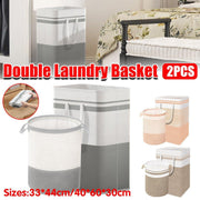 Foldable Canvas Laundry Basket for Dirty Clothes Storage Bag Hamper Organizer - Grey V528-LAUNDRY-BASKET-GREY-561258