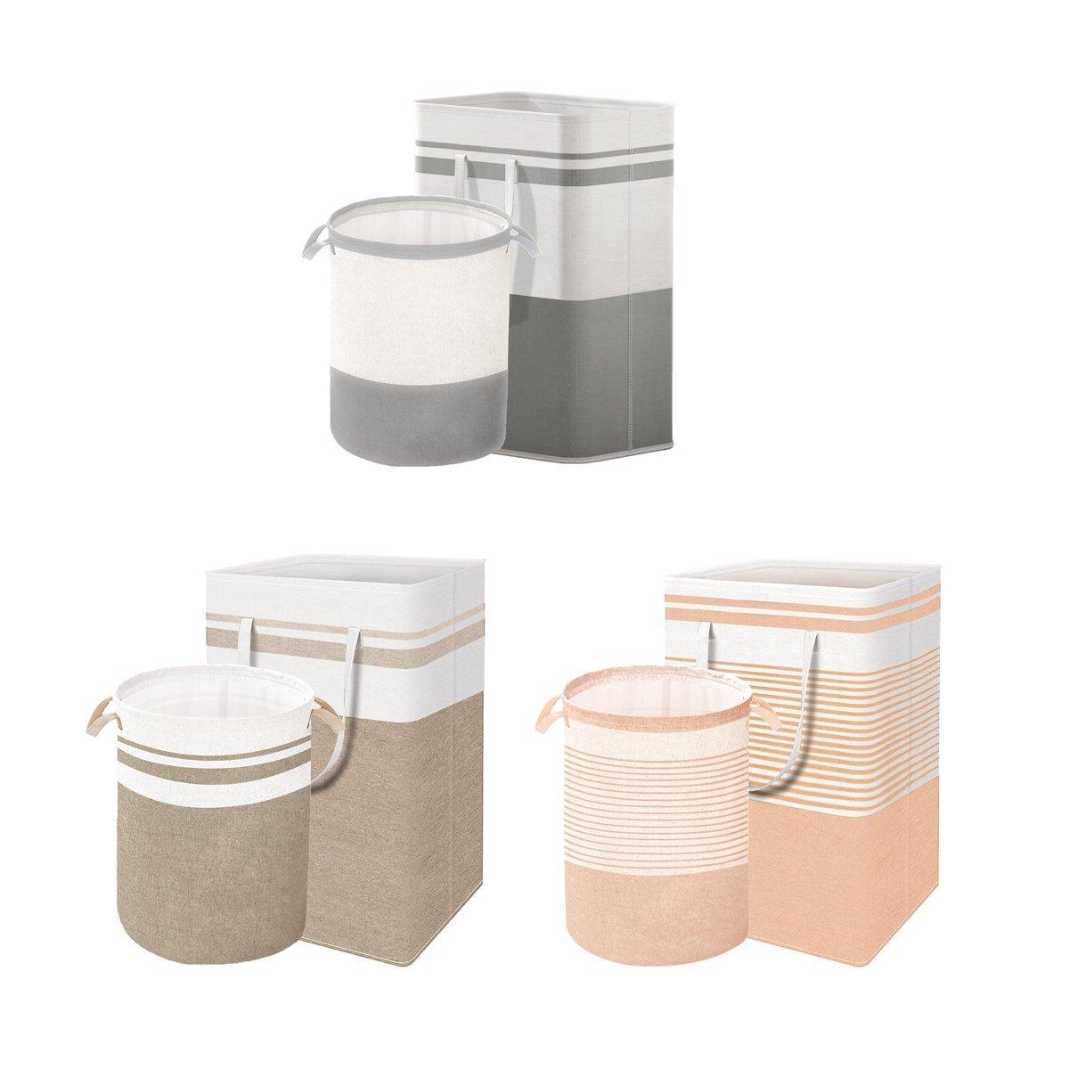 Foldable Canvas Laundry Basket for Dirty Clothes Storage Bag Hamper Organizer - Grey V528-LAUNDRY-BASKET-GREY-561258