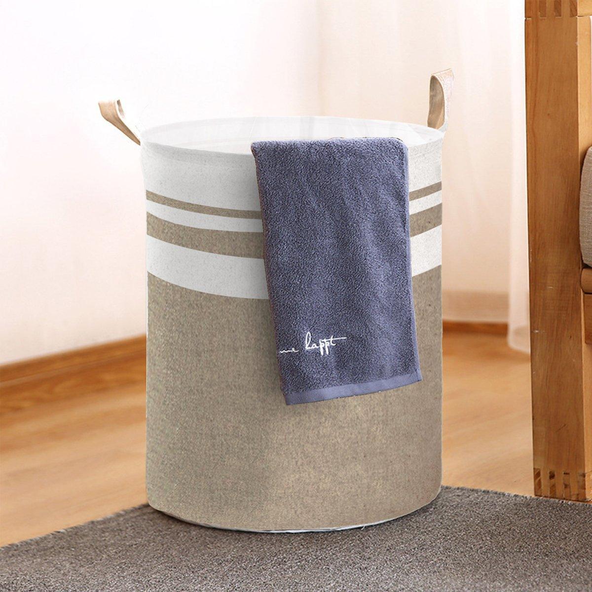 Foldable Canvas Laundry Basket for Dirty Clothes Storage Bag Hamper Organizer - Grey V528-LAUNDRY-BASKET-GREY-561258