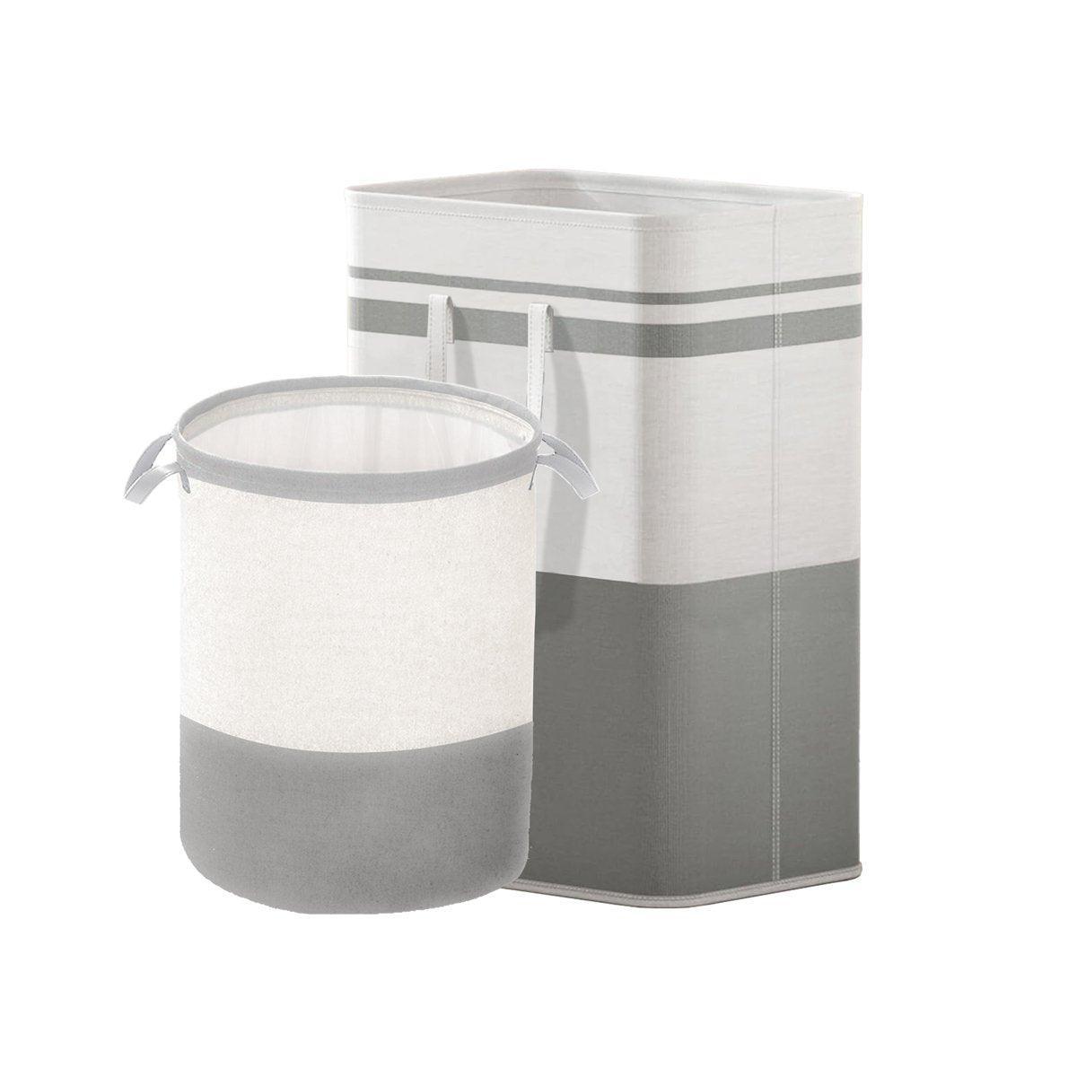 Foldable Canvas Laundry Basket for Dirty Clothes Storage Bag Hamper Organizer - Grey V528-LAUNDRY-BASKET-GREY-561258
