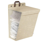 Foldable Laundry Basket Wall Mounted Clothes Storage Basket Household Organizer - Grey V528-LAUNDRY-BASKET-GREY-L-772334