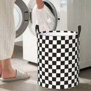 Foldable Laundry Basket Dirty Clothes Hamper Toy Storage Organizer Storage Bin - Black And White Chess V528-LAUNDRY-BASKET-HBQG-540078