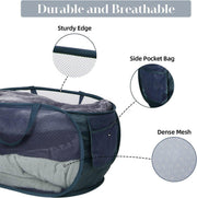 Large Folding Laundry Basket Collapsible Storage Organizer Dirty Clothes Hamper - Navy V528-LAUNDRY-BASKET-NAVY-613438