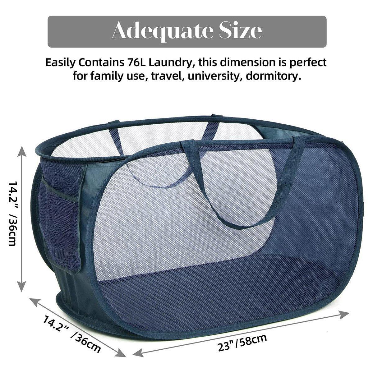 Large Folding Laundry Basket Collapsible Storage Organizer Dirty Clothes Hamper - Pink V528-LAUNDRY-BASKET-PINK-981086