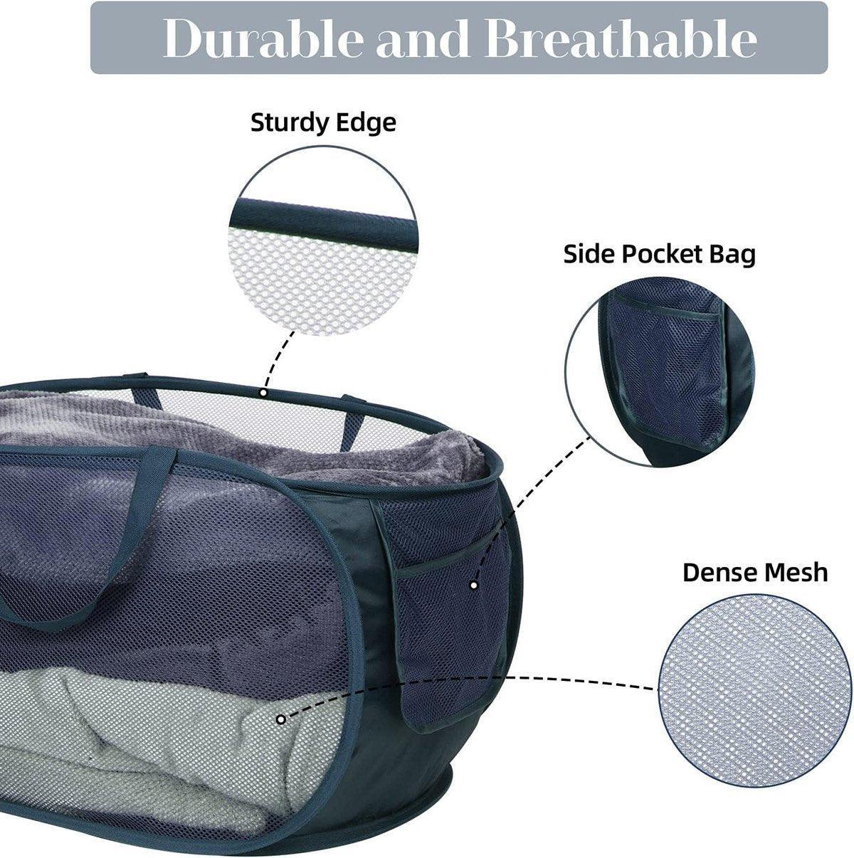 Large Folding Laundry Basket Collapsible Storage Organizer Dirty Clothes Hamper - Pink V528-LAUNDRY-BASKET-PINK-981086