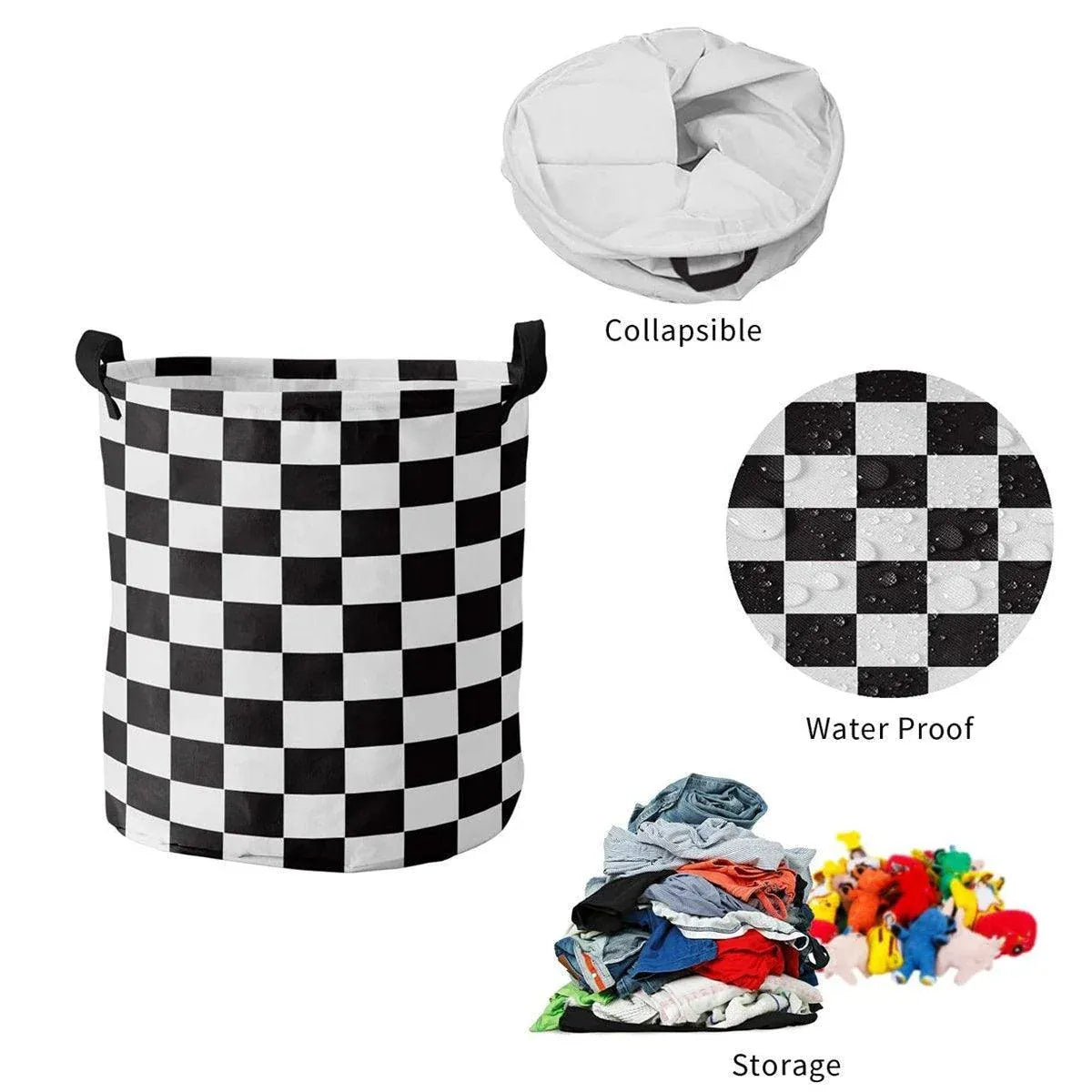 Foldable Laundry Basket Dirty Clothes Hamper Toy Storage Organizer Storage Bin - English Letters V528-LAUNDRY-BASKET-YWZM-865411