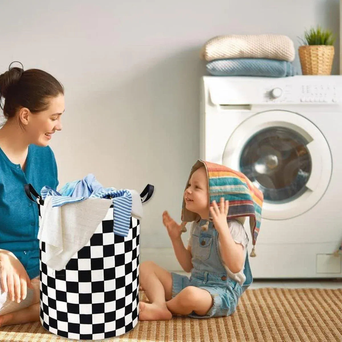 Foldable Laundry Basket Dirty Clothes Hamper Toy Storage Organizer Storage Bin - English Letters V528-LAUNDRY-BASKET-YWZM-865411