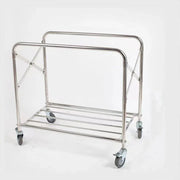 Folding Linen Trolley with Hand Push Design for Storage Room Cleaning Service V528-LAUNDRY-CART-BLUE-617160