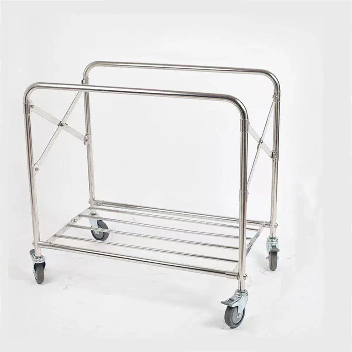 Folding Linen Trolley with Hand Push Design for Storage Room Cleaning Service V528-LAUNDRY-CART-BLUE-617160
