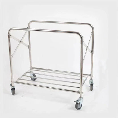 Folding Linen Trolley with Hand Push Design for Storage Room Cleaning Service V528-LAUNDRY-CART-BLUE-617160