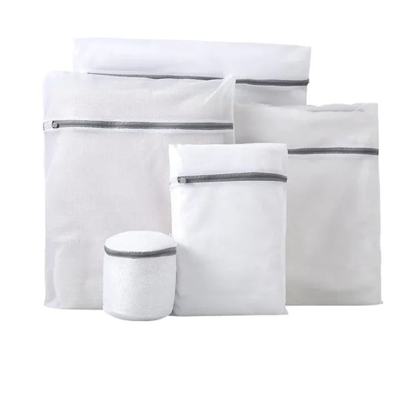 5pcs Zipper Mesh Laundry Bags Set Clothes Washing Organiser for Delicates - Grey V528-LAUNDRYBAG-5PCS-GREY-87988