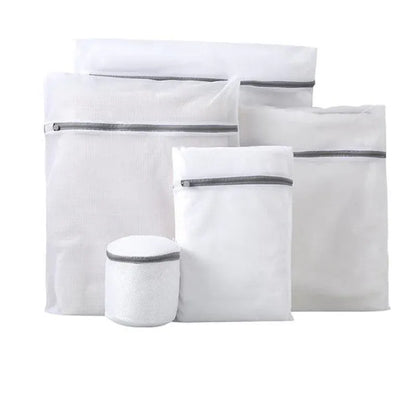 5pcs Zipper Mesh Laundry Bags Set Clothes Washing Organiser for Delicates - Grey V528-LAUNDRYBAG-5PCS-GREY-87988