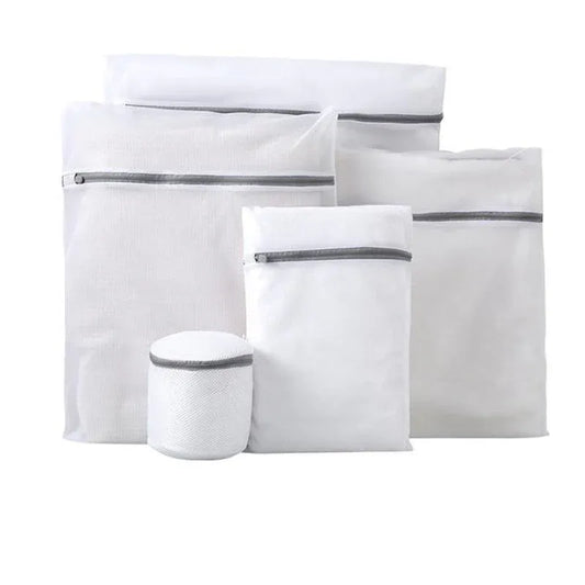 5pcs Zipper Mesh Laundry Bags Set Clothes Washing Organiser for Delicates - Grey V528-LAUNDRYBAG-5PCS-GREY-87988