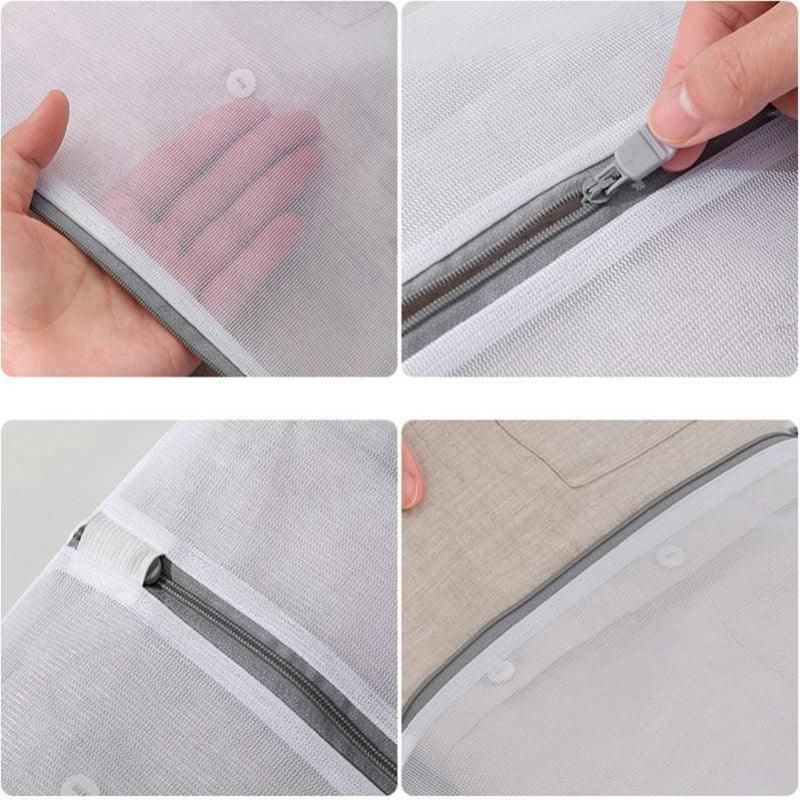 5pcs Zipper Mesh Laundry Bags Set Clothes Washing Organiser for Delicates - Grey V528-LAUNDRYBAG-5PCS-GREY-87988