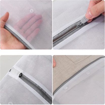 5pcs Zipper Mesh Laundry Bags Set Clothes Washing Organiser for Delicates - Grey V528-LAUNDRYBAG-5PCS-GREY-87988