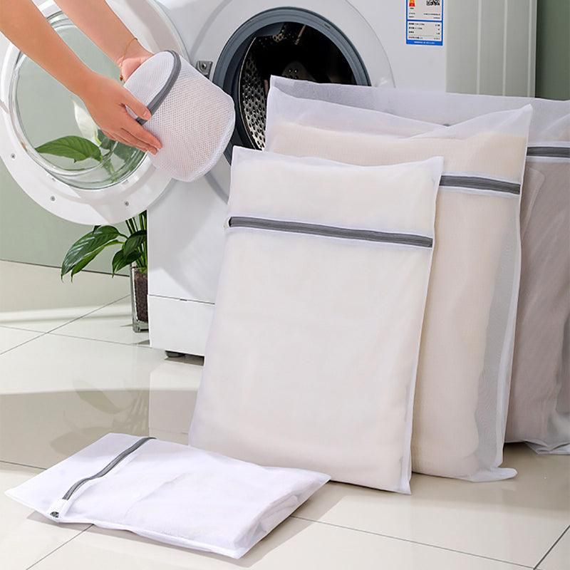 5pcs Zipper Mesh Laundry Bags Set Clothes Washing Organiser for Delicates - Grey V528-LAUNDRYBAG-5PCS-GREY-87988