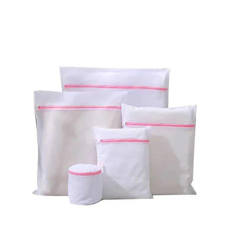5pcs Zipper Mesh Laundry Bags Set Clothes Washing Organiser for Delicates - Pink V528-LAUNDRYBAG-5PCS-PINK-49705