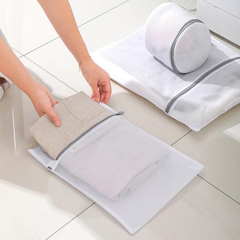 5pcs Zipper Mesh Laundry Bags Set Clothes Washing Organiser for Delicates - Pink V528-LAUNDRYBAG-5PCS-PINK-49705