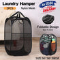 2PCS Foldable Mesh Laundry Hampers with Handles and Pocket for Clothes Storage V528-LAUNDRYBASKET-2PCS-86705