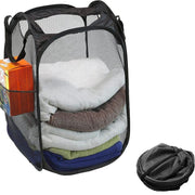 2PCS Foldable Mesh Laundry Hampers with Handles and Pocket for Clothes Storage V528-LAUNDRYBASKET-2PCS-86705