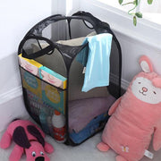 2PCS Foldable Mesh Laundry Hampers with Handles and Pocket for Clothes Storage V528-LAUNDRYBASKET-2PCS-86705