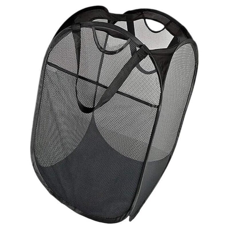 2PCS Foldable Mesh Laundry Hampers with Handles and Pocket for Clothes Storage V528-LAUNDRYBASKET-2PCS-86705