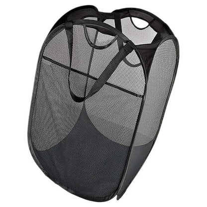 2PCS Foldable Mesh Laundry Hampers with Handles and Pocket for Clothes Storage V528-LAUNDRYBASKET-2PCS-86705
