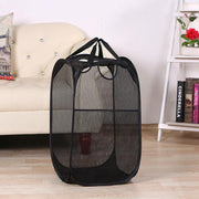 2PCS Foldable Mesh Laundry Hampers with Handles and Pocket for Clothes Storage V528-LAUNDRYBASKET-2PCS-86705