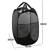2PCS Foldable Mesh Laundry Hampers with Handles and Pocket for Clothes Storage V528-LAUNDRYBASKET-2PCS-86705