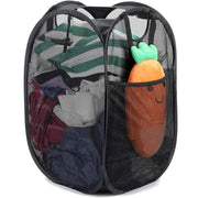 2PCS Foldable Mesh Laundry Hampers with Handles and Pocket for Clothes Storage V528-LAUNDRYBASKET-2PCS-86705