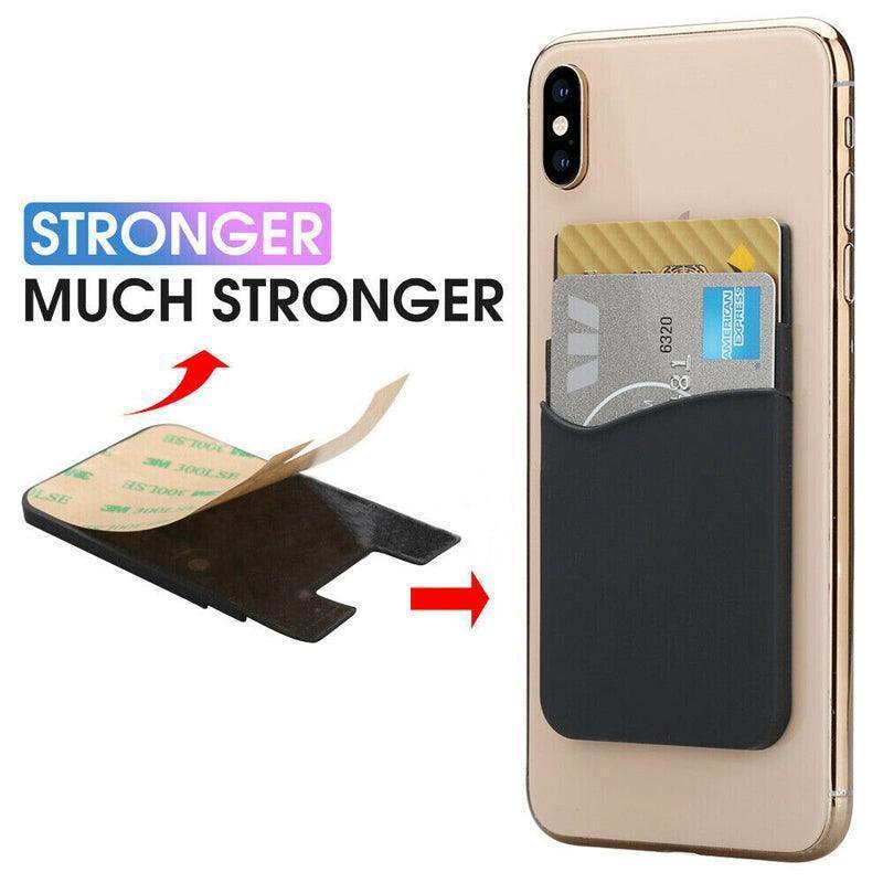 Silicone Phone Card Holder Double Layer Adhesive Wallet with 3M Backing - Green V528-LAYERSCARDHOLDER-GREEN-879729