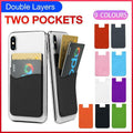 Silicone Phone Card Holder Double Layer Adhesive Wallet with 3M Backing - Orange V528-LAYERSCARDHOLDER-ORANGE-284931