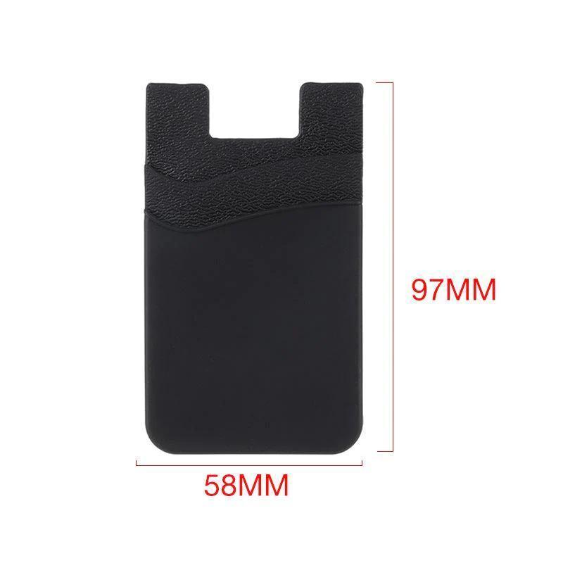 Silicone Phone Card Holder Double Layer Adhesive Wallet with 3M Backing - Orange V528-LAYERSCARDHOLDER-ORANGE-284931