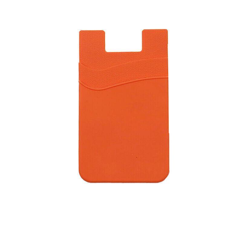 Silicone Phone Card Holder Double Layer Adhesive Wallet with 3M Backing - Orange V528-LAYERSCARDHOLDER-ORANGE-284931