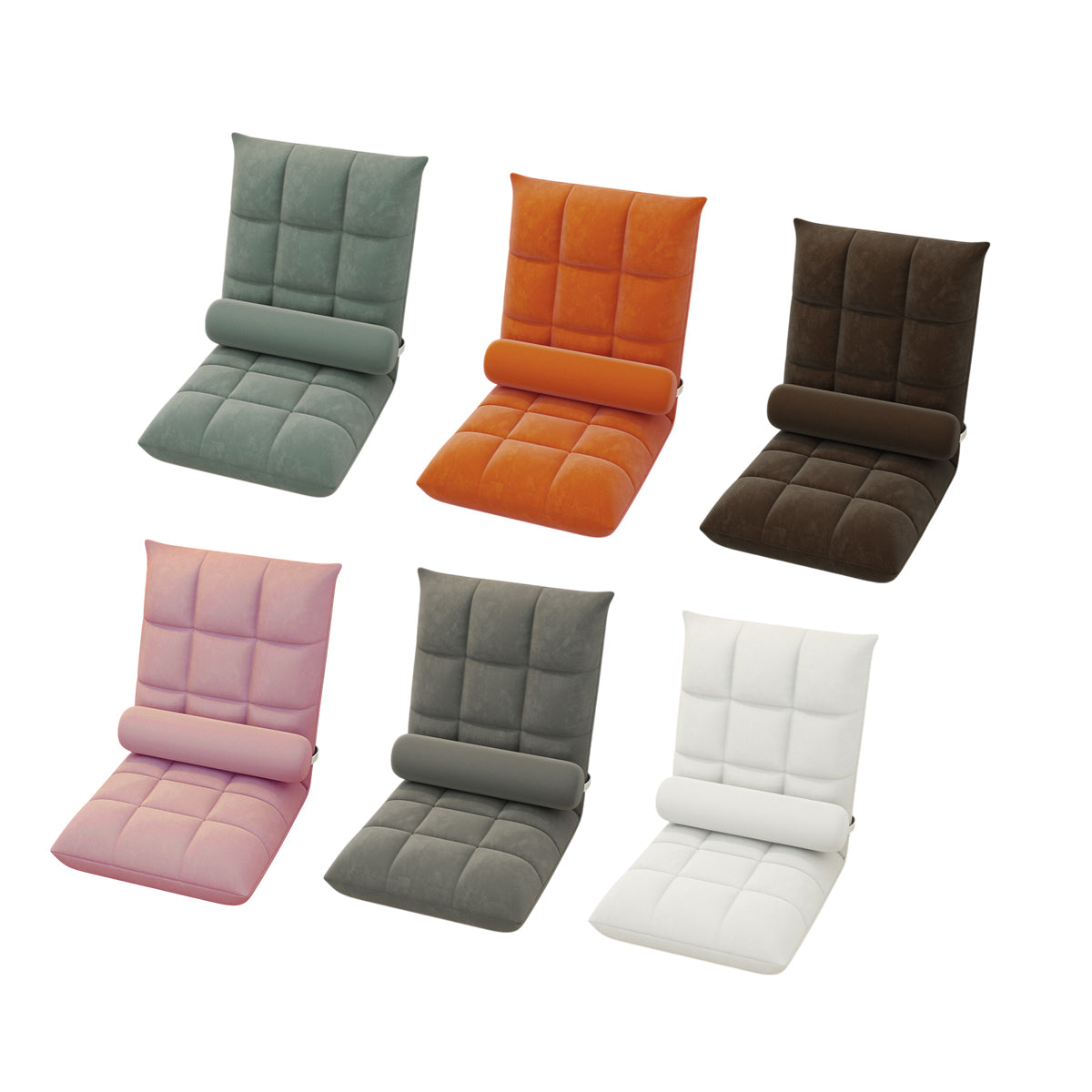 Floor Lounge Sofa Bed Chair with Lumbar Pillow Folding Adjustable Cushion - Pink V528-LAZY-COUCH-PINK-248567