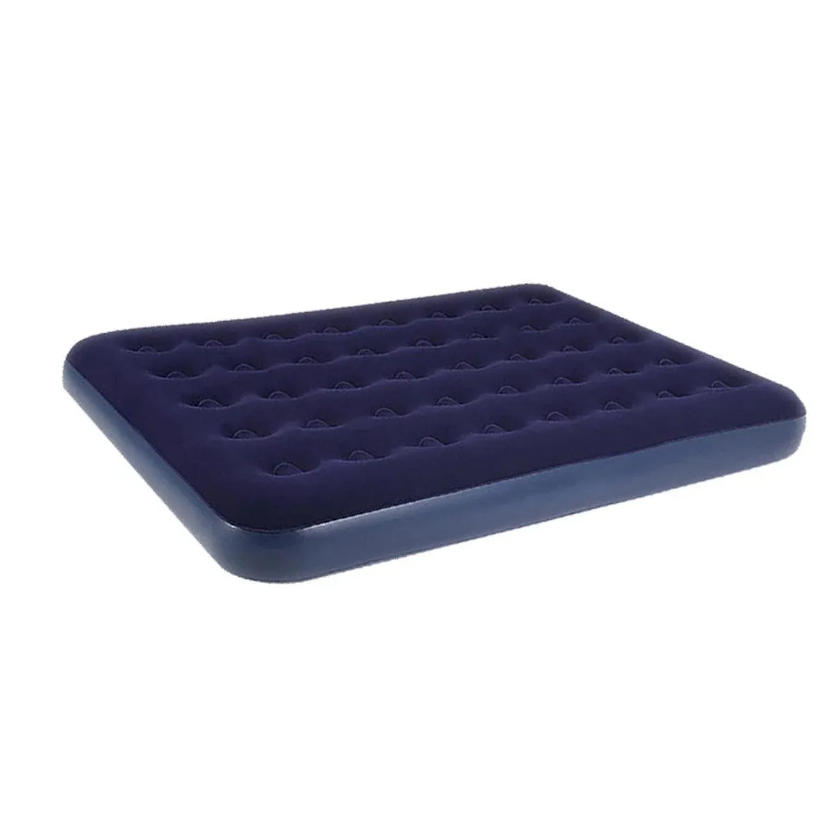 Single Inflatable Airbed 186x96cm Easy Inflate Flocked Air Mattress for Camping Guests V528-LAZY-MATTRESS-BLUE-759938