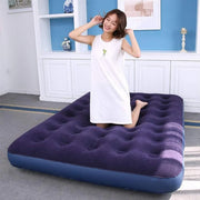 Single Inflatable Airbed 186x96cm Easy Inflate Flocked Air Mattress for Camping Guests V528-LAZY-MATTRESS-BLUE-759938