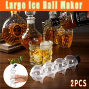 2X Large Ice Ball Maker Cube Tray Big Silicone Mold Sphere Whiskey Round Mould V528-LCEHOCKEY-2PCS-645642