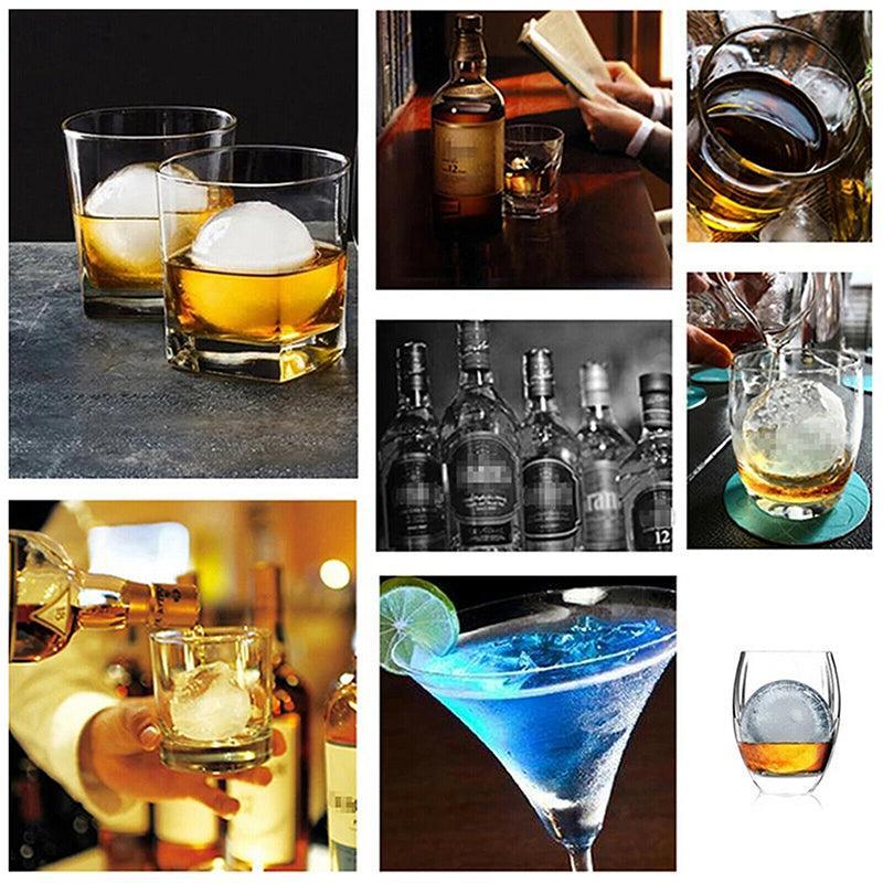 2X Large Ice Ball Maker Cube Tray Big Silicone Mold Sphere Whiskey Round Mould V528-LCEHOCKEY-2PCS-645642