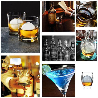 2X Large Ice Ball Maker Cube Tray Big Silicone Mold Sphere Whiskey Round Mould V528-LCEHOCKEY-2PCS-645642