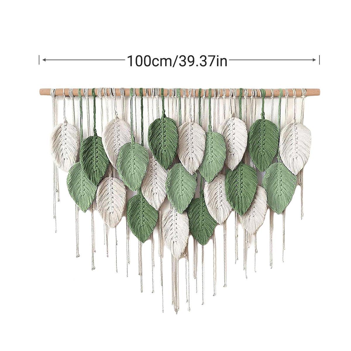 Cotton Rope Woven Leaves Tapestry Wall Hanging for Living Room Bedroom Decor V528-LEAF-TAPESTRY-21-760541