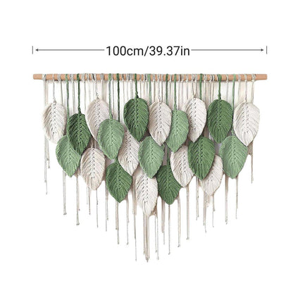 Cotton Rope Woven Leaves Tapestry Wall Hanging for Living Room Bedroom Decor V528-LEAF-TAPESTRY-21-760541