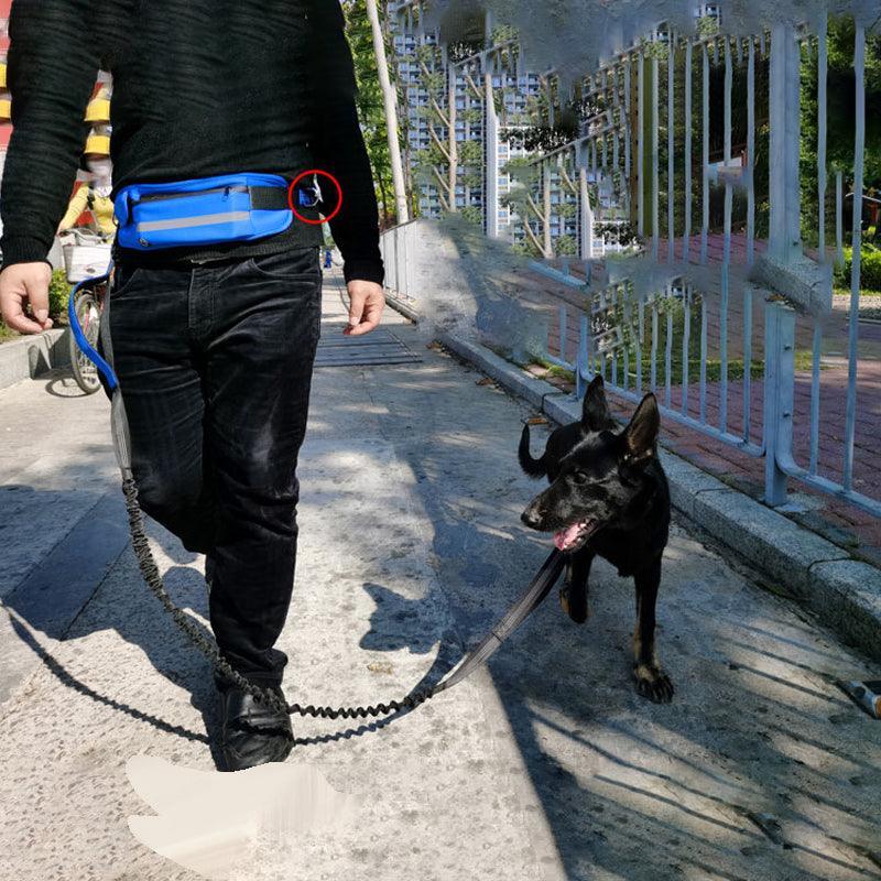 Hands Free Dog Leash Adjustable Lead with Waist Belt Bag for Walking Jogging Running - Black+Grey V528-LEASH-BLACKGREY-519319