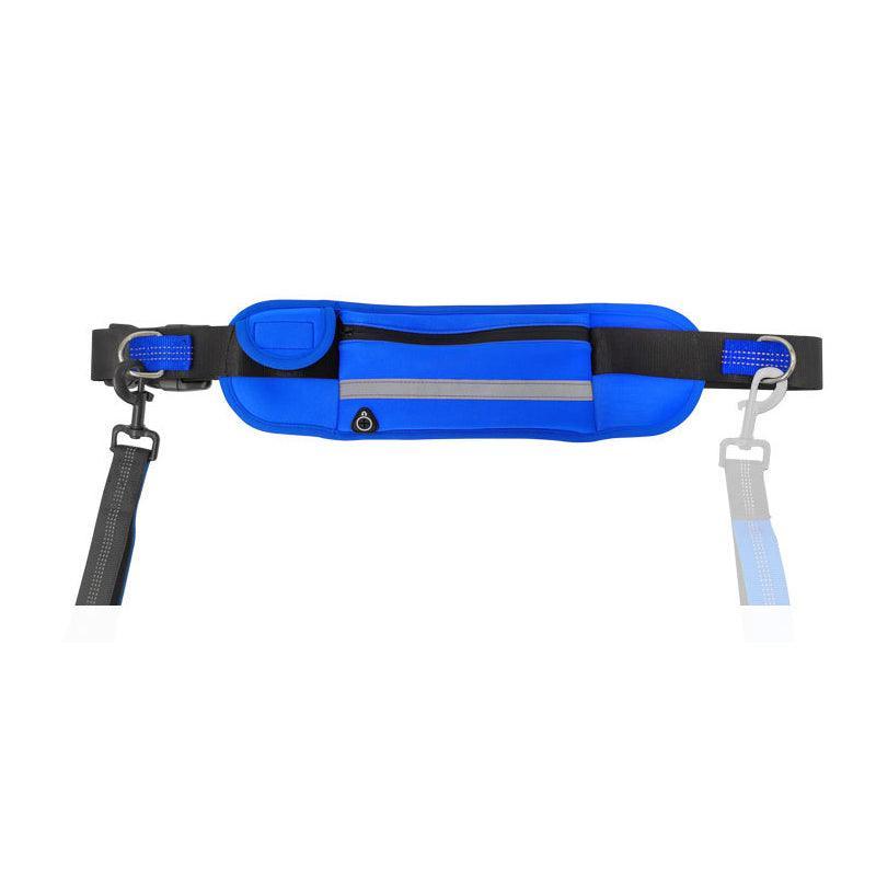 Hands Free Dog Leash Adjustable Lead with Waist Belt Bag for Walking Jogging Running - Black+Grey V528-LEASH-BLACKGREY-519319