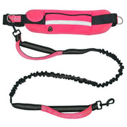 Hands Free Dog Leash Adjustable Lead with Waist Belt Bag for Walking Jogging Running - Black+Grey V528-LEASH-BLACKGREY-519319