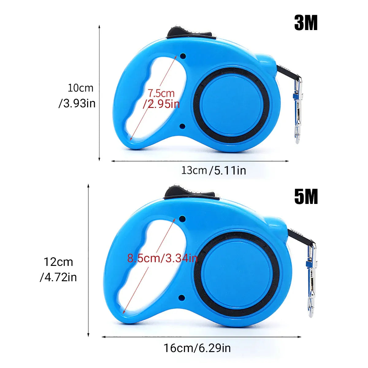 5M Dog Lead Leash Strong Retractable Extendable 5M Lockable Heavy Duty 15Kg - Blue V528-LEASH-BLUE-5M-21478