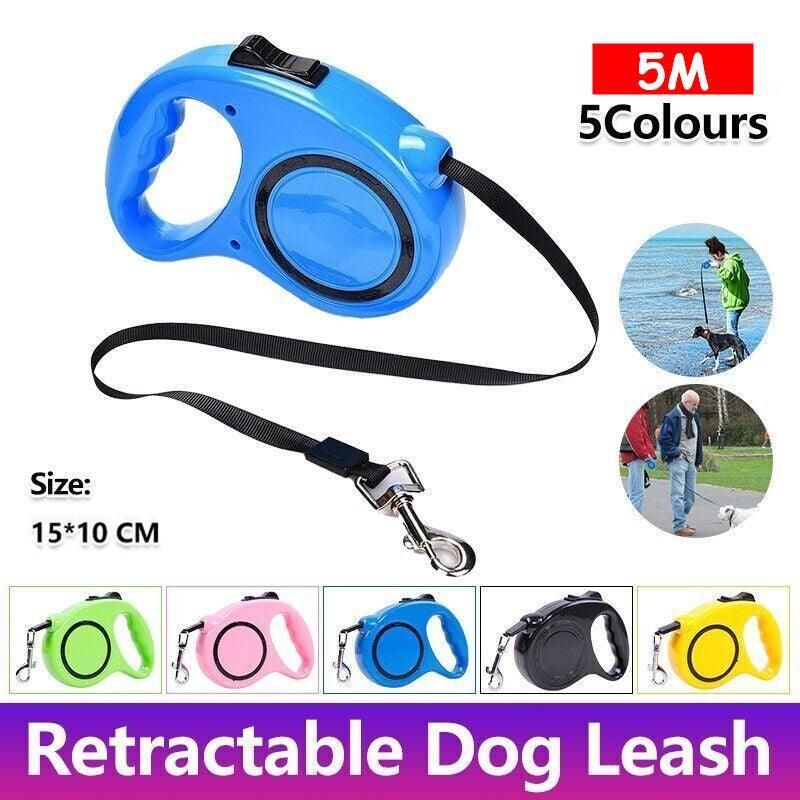 5M Dog Lead Leash Strong Retractable Extendable 5M Lockable Heavy Duty 15Kg - Green V528-LEASH-GREEN-5M-57481
