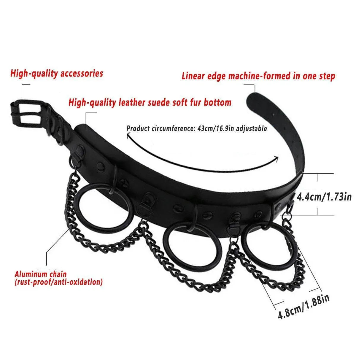 PU Leather Collar Necklace Lock Chain Necklace for Women Fashion Neck Sleeve V528-LEATHER-COLLAR-BLACK-867825