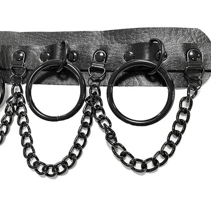 PU Leather Collar Necklace Lock Chain Necklace for Women Fashion Neck Sleeve V528-LEATHER-COLLAR-BLACK-867825
