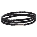 1Pc New Fashion Men Women Three Laps Pu Leather Bracelet Wristband Bangle Punk - Black V528-LEATHERBRACELET-BLACK-607278